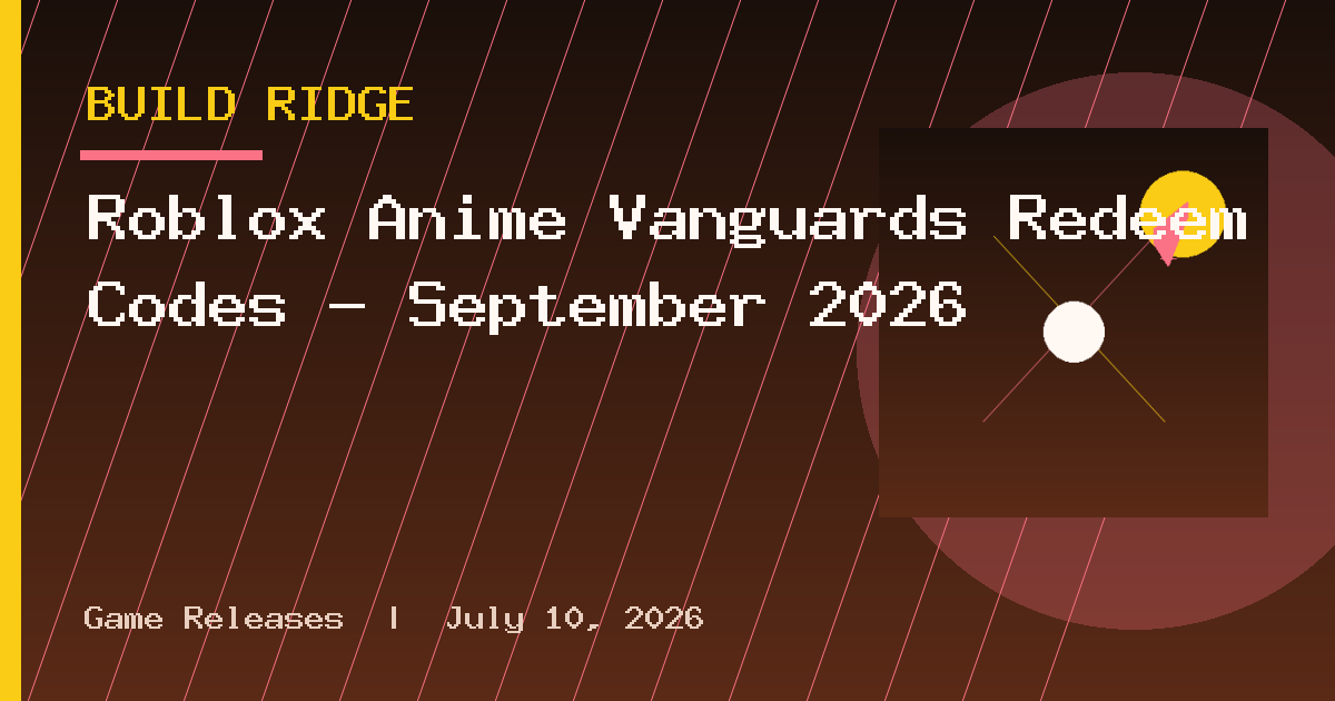 Roblox Anime Vanguards Redeem Codes – September 2026