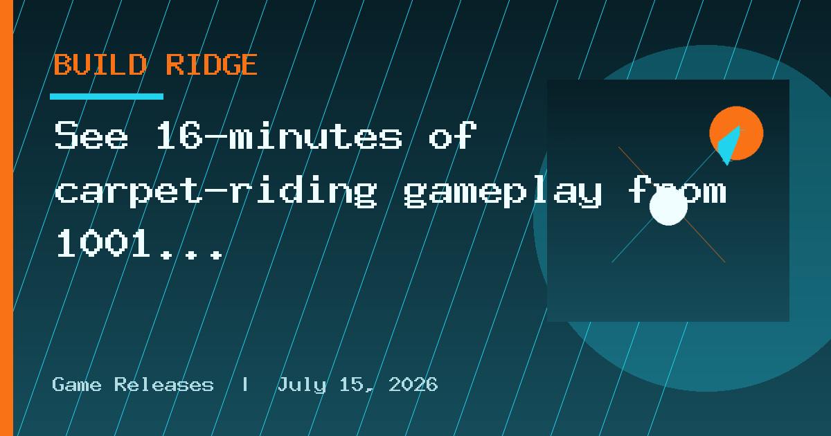 See 16-minutes of carpet-riding gameplay from 1001 Threads of Mizan