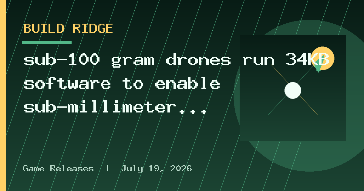sub-100 gram drones run 34KB software to enable sub-millimeter precision
