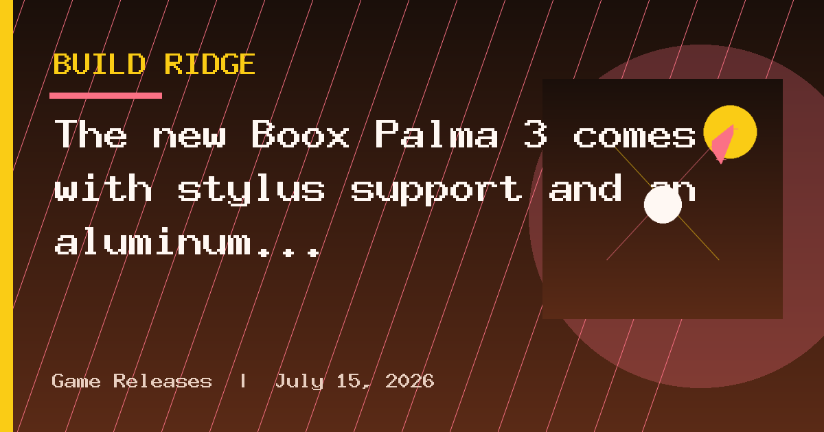 The new Boox Palma 3 comes with stylus support and an aluminum build
